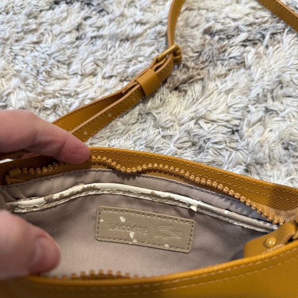 Lacoste Mustard Yellow Crossbody Bag with Crocodile Logo - Picture 8 of 10